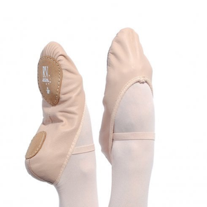 N2SSL - PINK PREMIUM LEATHER SPLIT SOLE BALLET SHOES