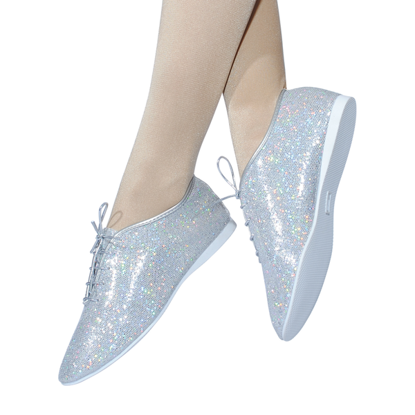 AJSH - SILVER HOLOGRAM RUBBER SOLE JAZZ SHOES