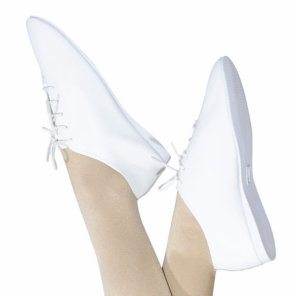 AJS/R - WHITE LEATHER RUBBER SOLE JAZZ SHOES