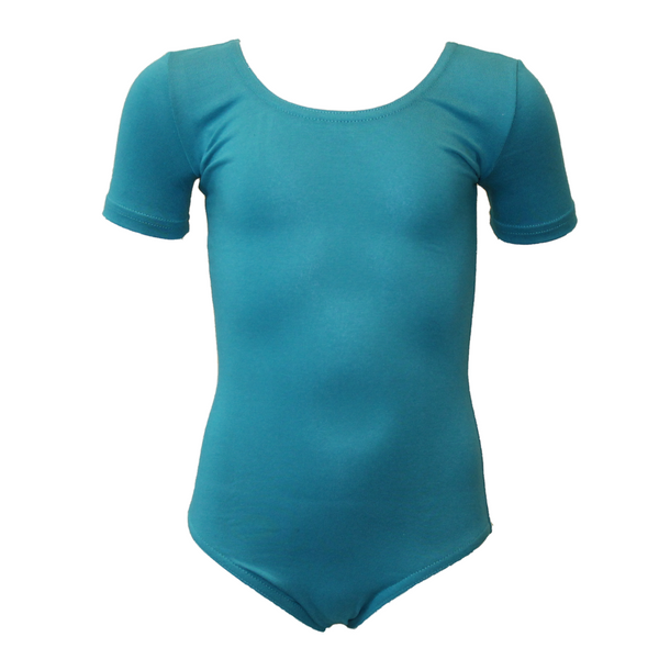 SALE - SHORT SLEEVE COTTON  LEOTARD - ASSORTED BRANDS