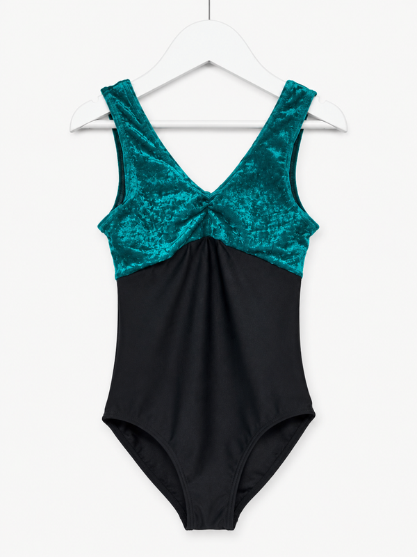 LISA - RUCHED VELVET / LYCRA VEST LEOTARD