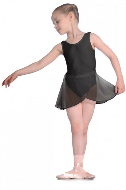 GSKIRT - PETITE LENGTH GEORGETTE WRAPOVER PETAL SKIRT - Black / 18" waist