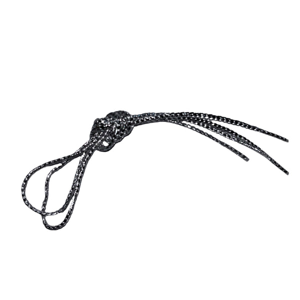 SALE - ROUND CORD SILVER TAP SHOE LACES - 16"