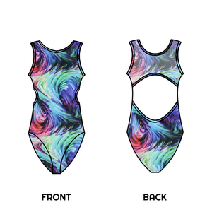 SALE - MARTINA - PRINTED LYCRA CUT OUT LEOTARD - 3 (DRESS SIZE 8-10)