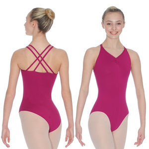 ADAGE - MICROFIBRE DOUBLE CROSS-OVER STRAP CAMISOLE LEOTARD