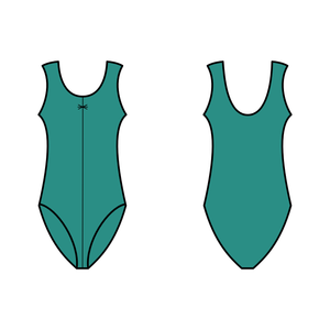 SALE - NICOLA - COTTON GATHERED FRONT LEOTARD - TEAL