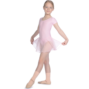 RV2383 - MATT LYCRA SHORT SLEEVE SKIRTED LEOTARD (GEORGETTE SKIRT)