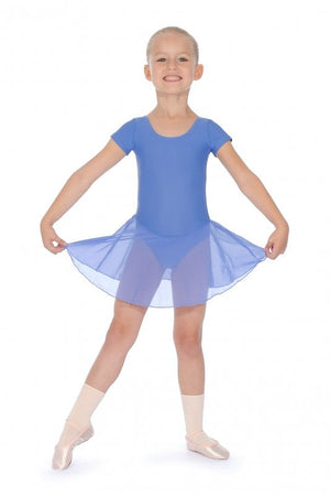 RV2383 - MATT LYCRA SHORT SLEEVE SKIRTED LEOTARD (GEORGETTE SKIRT)