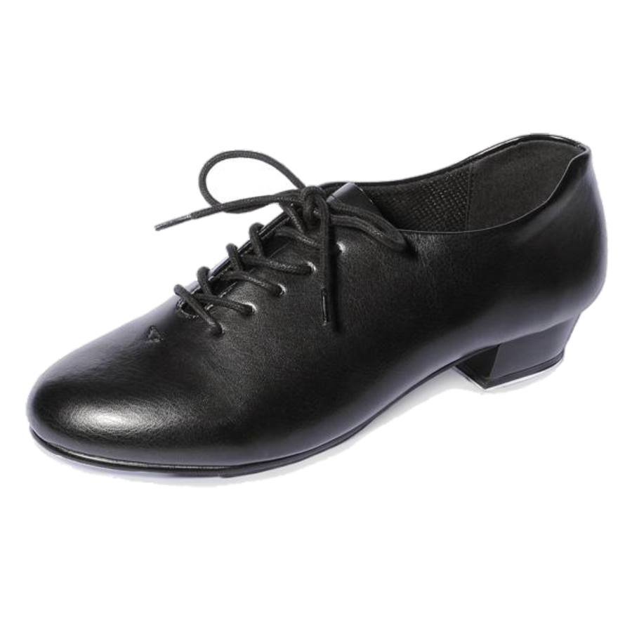 RVJTAP - BLACK LEATHER LOOK OXFORD TAP SHOES - FITTED HEEL & TOE TAPS