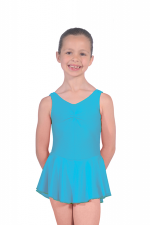 KATY - NYLON LYCRA SLEEVELESS GATHERED BUST SKIRTED LEOTARD