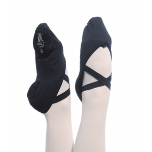 RVSTRETCH - BLACK STRETCH CANVAS SPLIT SOLE BALLET SHOES