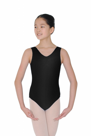 SHEREE - NYLON LYCRA SLEEVELESS LEOTARD WITH A GATHERED BUSTLINE