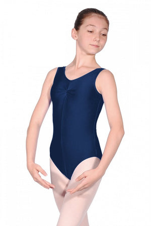 SHEREE - NYLON LYCRA SLEEVELESS LEOTARD WITH A GATHERED BUSTLINE