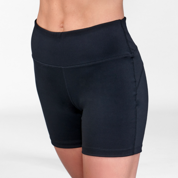 BLACK HIGH WAISTED CYCLE SHORTS