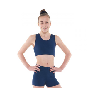 TAPPERS & POINTERS MERYL RACER BACK CROP TOP - NAVY - SIZE 2