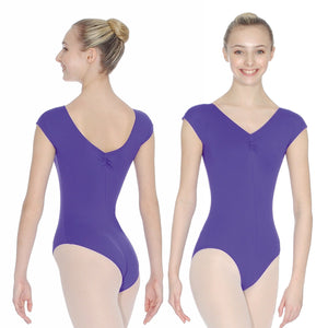 ROCH VALLEY ARIOSO CAP SLEEVE MICROFIBRE LEOTARD WITH A RUCHE FRONT & BACK Dancewear Roch Valley Purple 1 (Age 5-6) 