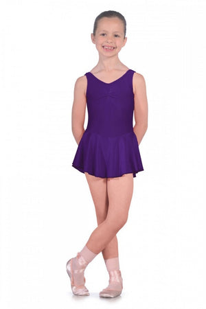 KATY - NYLON LYCRA SLEEVELESS GATHERED BUST SKIRTED LEOTARD