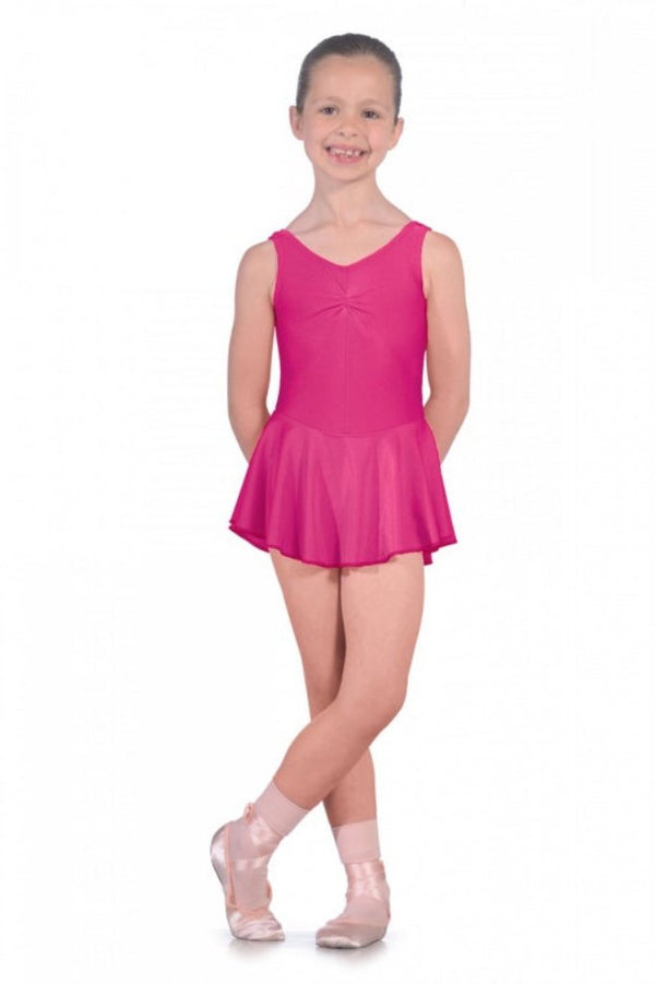 KATY - NYLON LYCRA SLEEVELESS GATHERED BUST SKIRTED LEOTARD