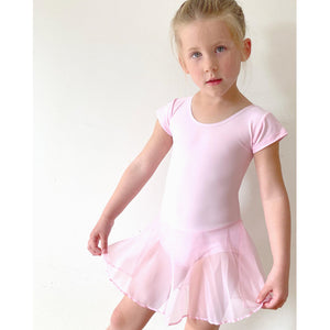 ABIGAIL - MATT LYCRA CAP SLEEVE SKIRTED LEOTARD (GEORGETTE SKIRT)