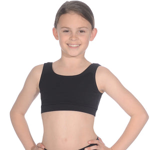 ROCH VALLEY BLACK COTTON FRONT LINED SPORTS CROP TOP