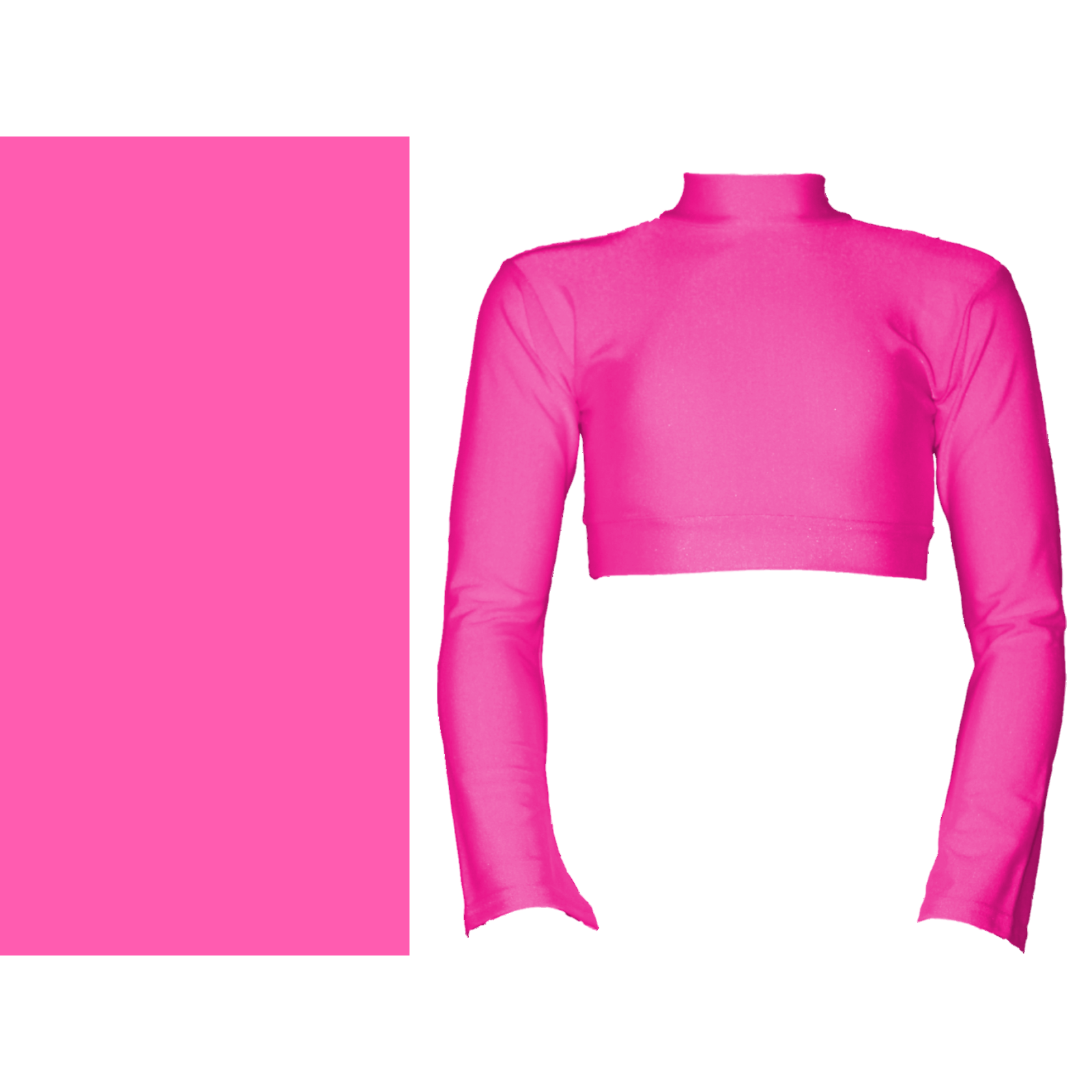 SALE JEMMA LYCRA LONG FLARED SLEEVE POLO NECK CROP TOP Dancers World