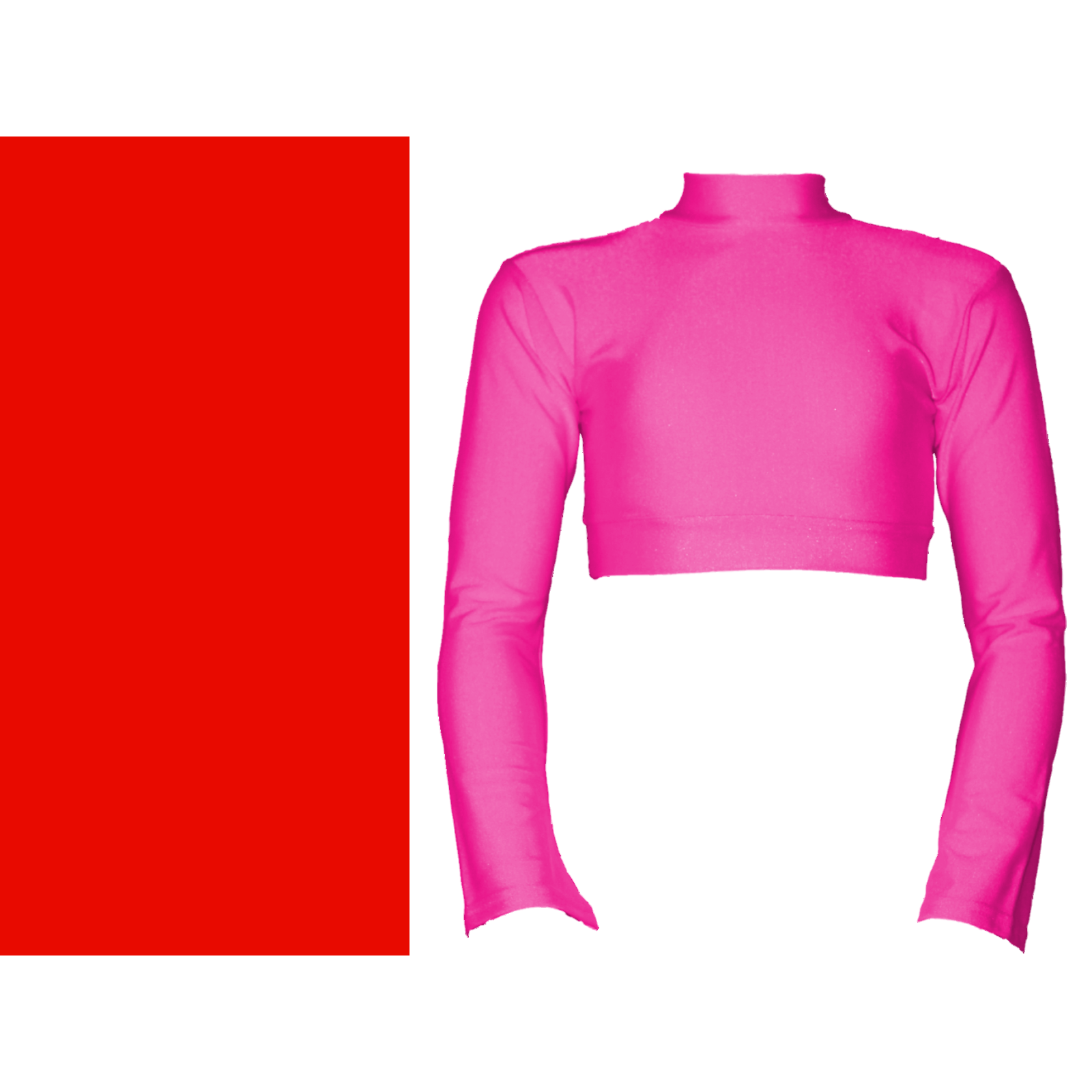 Polo neck crop sales top long sleeve
