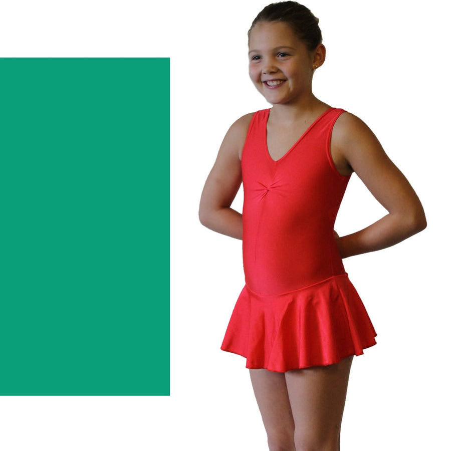 SALE - KATIE - NYLON LYCRA SLEEVELESS SKIRTED LEOTARD - BOLD COLOURS