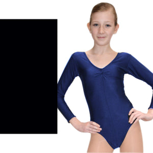 MARIE - LYCRA LONG SLEEVE GATHERED FRONT LEOTARD