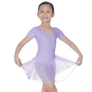 REBECCA - COTTON LYCRA SHORT SLEEVE SKIRTED LEOTARD