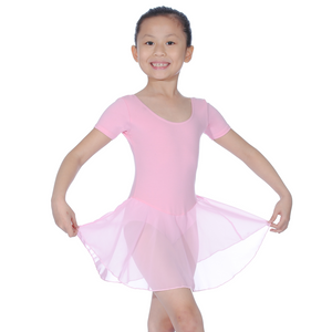 REBECCA - COTTON LYCRA SHORT SLEEVE SKIRTED LEOTARD