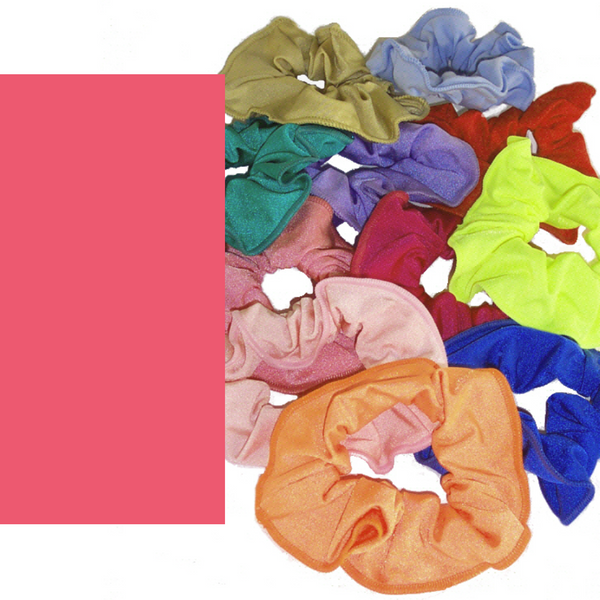 SALE - SCR - NYLON LYCRA HAIR SCRUNCHIES - ROSE PINK