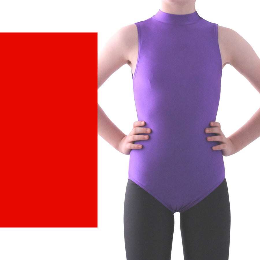 SHARON - NYLON LYCRA SLEEVELESS POLO NECK LEOTARD