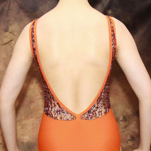 SPICE - RECYCLED LYCRA SLEEVELESS BOAT NECK LEOTARD WITH LACE LOW V BACK