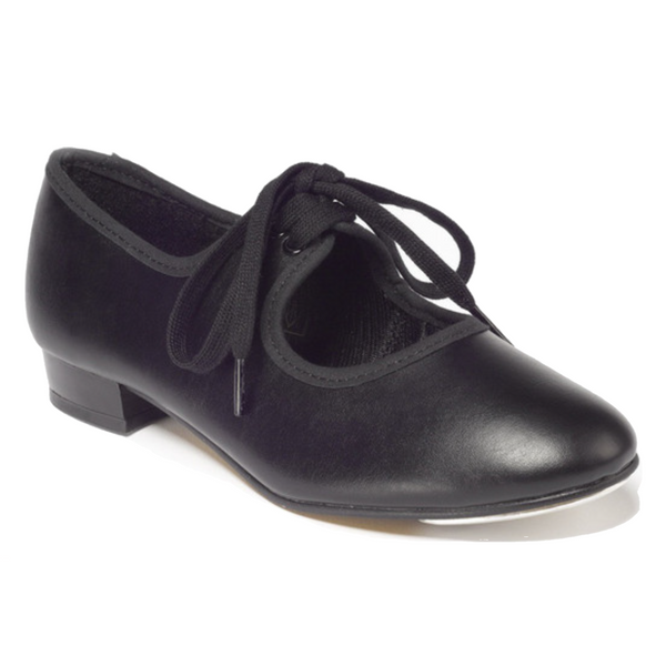 TAPPERS & POINTERS BLACK PU LOW HEEL TAP DANCE SHOES