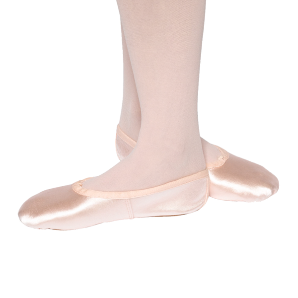TAPPERS & POINTERS FULL SOLE PINK SATIN BALLET SHOES - ADULT SIZE 8.5