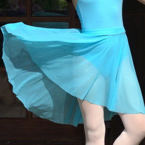 AMELIA - LONGER LENGTH TAPERED PLAIN MESH SKIRT Dancewear Click Dancewear 