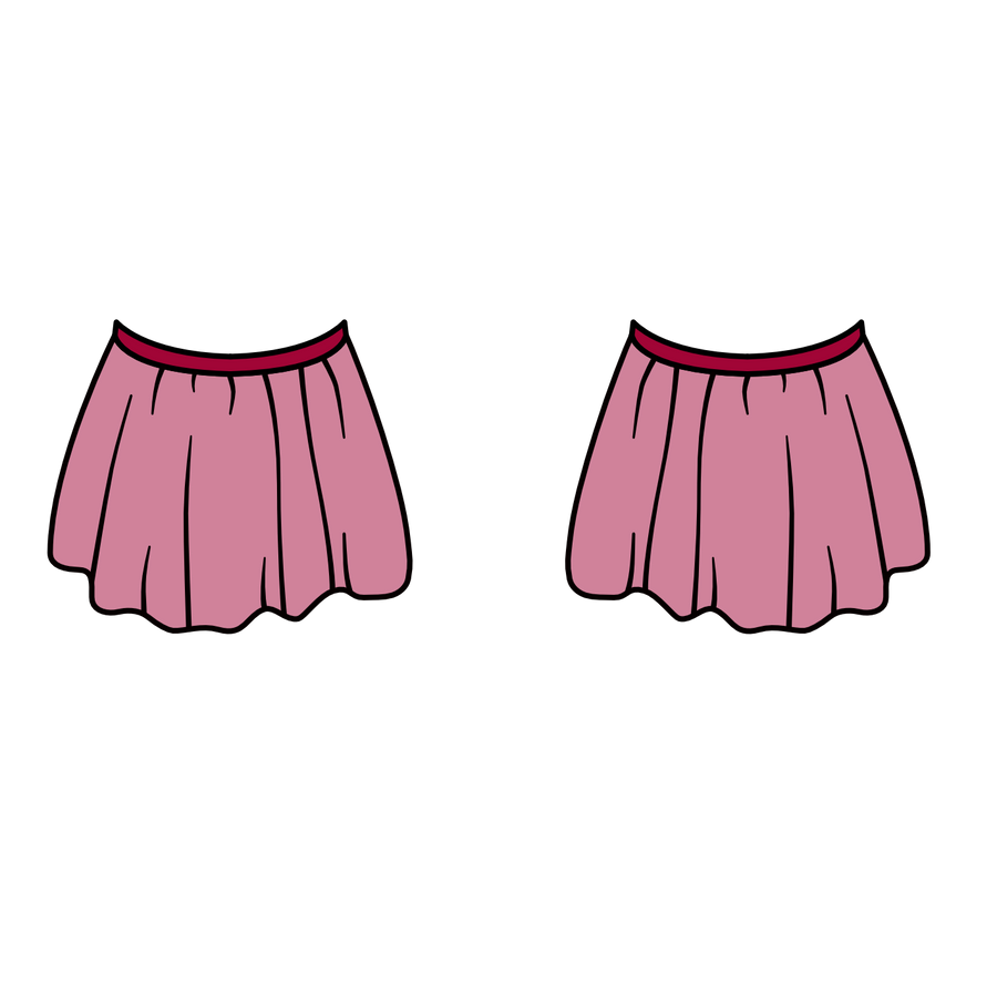 CONNIE - MESH CIRCULAR SKIRT - MATT LYCRA WAISTBAND