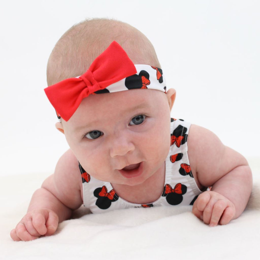 MINNIE - BABY SIZES - PRINTED FRILLED LEOTARD AND HEADBAND Dancewear Dancers World 