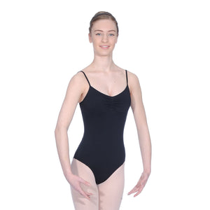 ROCH VALLEY MARGOT MICROFIBRE CAMISOLE LEOTARD WITH A PLEATED FRONT Dancewear Roch Valley Black 2 (Age 9-10) 